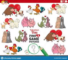 Encontre Dois Casais De Animais De Desenho Animado No Dia Dos Namorados Ilustracao Do Vetor Ilustracao De Enigma Valentina 204227599