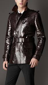 Burberry Belted Alligator Caban Prize 65 000 Veste En Cuir Mode Homme Veste En Cuir Pour Homme