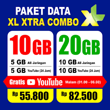 Chatting, browsing, streaming youtube jadi lebih puas! Paket Data Xl Xtra Combo Bebas Youtube Kuota Internet Murah Shopee Indonesia