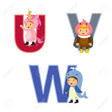 It's also a great way for parents to get in extra practice with their children over the summer, or when they're strugglin. English Alphabet With Kids In Animal Costume U To W Letters Royalty Free Cliparts Vectors And Stock Illustration Image 64292652