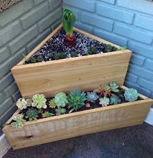 Fill An Empty Corner With This Two Tiered Corner Planter And Watch The Gorgeousness Grow Offbeat Home Life Small Patio Garden Small Apartment Patio Small Patio Ideas On A Budget
