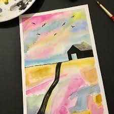 Watercolor Landscape Painting Original Art By Kla Art Klaart Etsy Com Kla Art On Instagram In 2020 Watercolor Landscape Paintings Original Art Landscape Paintings