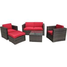 Kontiki Patio Furniture St Lucia Collection 5 Piece Conversation Set 1108 99 Patio Sofa Set Wicker Sofa Sofa Set