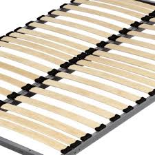 Structure tube métal carré, laqué epoxy coloris bleu nuit. Sommier 140x190 2x18 Lattes C18 Brico Prive