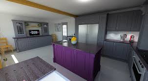 kitchen with painted cabinets