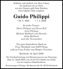 Traueranzeigen von Guido Philippi