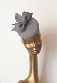 Grey Felt Fascinator Pillbox Cocktail Gray Fascinator For Women Grey Fascinator Hats Vintage Wedding Hats
