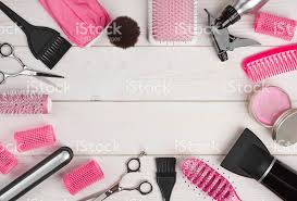 Hairdressing Tools On Wooden Planks Background With Copyspace In Hairstylist Quotes Hair Salon Marketing Hair Salon Quotes