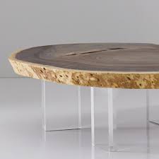 70's hollywood regency glam chic mirrored coffee table w/ u channel lucite legs. Modclair Coffee Tables Floating Chamcha Wood Coffee Table Acrylic Legs