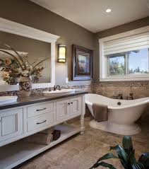 Winlock Parade Home Master Bath Spa Like Master Bathroom With Pedistal Tub And Furniture Pi Traditional Bathroom Designs Bathroom Design Traditional Bathroom