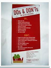 Dos Don Ts In Alice Springs Alice Springs Alice Learning