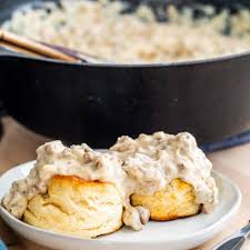 Image result for sausage gravy biscuits