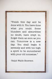 Ralph Waldo Emerson Quote Emerson Sign Tomorrow Is A New Day Wood Sign Home Decor Living Room Signs New New Day Quotes Favorite Book Quotes Sweet Quotes