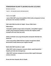We did not find results for: Pendidikan Islam T5 Pendidikan Islam T5 Kssm Selasa Bidang Akidah Tajuk Ar Raqib Maha Mengawasi Maksud Ar Raqib Nama Allah Swt Yang Menunjukkan Course Hero