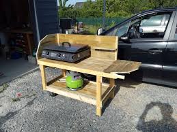Chariot Pour Plancha Pare Vent Deplie Pour Agrandir La Surface A Cote De La Plancha Chariot Pour Plancha Meuble Plancha Idee Plancha