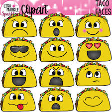 Taco Clipart With Emoji Faces By Lisa Markle Sparkles Clipart And Preschool Make a face activities elsa support emotions for children. taco clipart with emoji faces