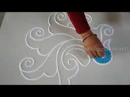 Simple Free Hand Flower Rangoli Designs Rangoli Freehand Design Easy Rangoli Design Kolangal Rangoli Designs Colorful Rangoli Designs Rangoli Border Designs
