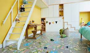 This has trees, leaves, birds, and animals. What Is The Best Flooring For Children S Bedrooms Tarkett Tarkett