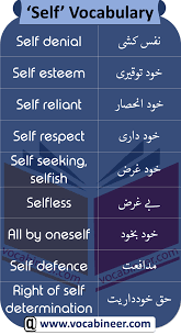 Vocabulary With Self In Urdu And Hindi Download Pdf In 2020 English Vocabulary Words Learn English Vocabulary Learn English Words