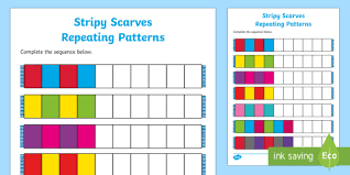 Worksheets time ks1 involve some pictures that related one another. Stripy Scarves Repeating Patterns Worksheet Worksheet