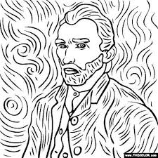 Vincent Van Gogh Self Portrait Van Gogh Drawings Van Gogh Coloring Van Gogh Art