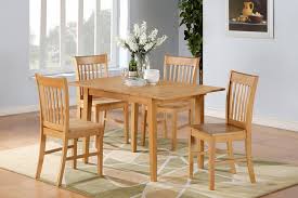 5pc Rectangular Dinette Kitchen Table With Butterfly Leaf 4 Chairs Light Oak Solid Oak Dining Table Kitchen Table Settings Dining Table In Kitchen