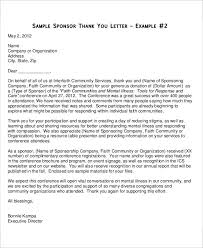 Thank You For Your Sponsorship Letter Beautiful 10 Sample Sponsorship Thank You Letter Free Sample In 2020 Thank You Letter Sample Lettering Thank You Letter
