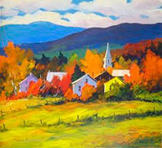 christian bergeron joue avec les couleur d une facon remarquable qui fait chanter ses toiles landscape paintings watercolor landscape paintings landscape art