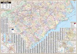 Map of tennessee and north carolina. North South Carolina State Wall Map Kappa Map Group