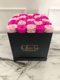 Square Black Box Last One Year Diy Rose Box Arrangement Diy Rose Box Flower Box Gift