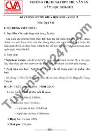 Các phương tiện diễn đạt + về từ ngữ: Ä'á» CÆ°Æ¡ng Giá»¯a Ki 2 NÄƒm 2021 Mon VÄƒn 12 Th Thcs Thpt Chu VÄƒn An