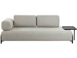 Zweier Sofa In Beige Stoff Abnehmbarerem Stecktisch 3 Sitzer Sofa Sofa Beige Sofa