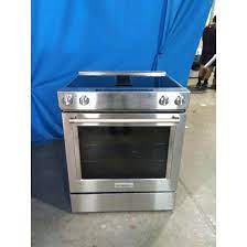 Kitchenaid Kseg950ess 6 4 Cu Ft 4 Element Downdraft Electric Slide In Range Stainless Steel Sears Outlet Slide In Range Kitchenaid Range Kitchen Aid