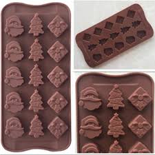 Gift box #2, milky way mold. Christmas Series Silicone Baking Chocolate Molds Santa Claus Head Gift Box Christmas Tree Cold Handmade Soap Mold Wish