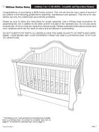 Million Dollar Baby Ashbury 4 In 1 Assembly And Operation Manual Pdf Download Manualslib