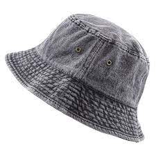 The Hat Depot Washed Cotton Denim Bucket Hat S M Black Knitted Hats Womens Scarves Hat Fashion