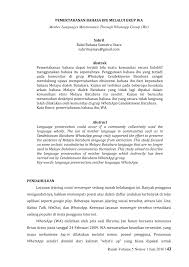 Gunakan whatsapp resmi dari playstore untuk membuka link dibawah ini! Pdf Pemertahanan Bahasa Ibu Melalui Grup Whatsapp