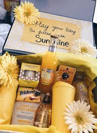Birthday Gift Box Ideas For Girlfriend A Yellow Sunshine Gift Basket Perfect For Family Or Friends Unique Birthday Gifts Sunshine Gift Birthday Gifts For Best Friend