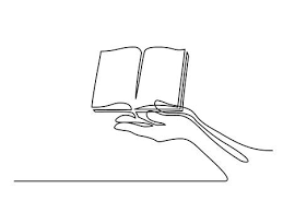Continuous Line Drawing Hands Palms Together With Opened Book Line Drawing Continuous Line Drawing Outline Art