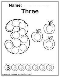 Number Three 3 Dot Marker Coloring Page Activity Do Dot Apple Activity For Kids Print The Pages An Learning Numbers Preschool Dot Markers Dot Marker Activities