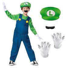 Disguise Nintendo Luigi Deluxe Boys' Costume Green, S (4-6)