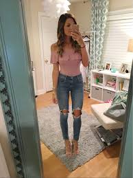 This would be a fabulous choice for a date night. Off The Shoulder Bodysuits And High Waisted Jeans For My Saturday Ootn Finally Getting To Go Ou Body Suit Outfits High Waisted Jeans Vintage Night Out Outfit