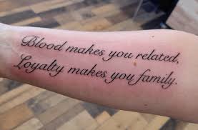 Blood makes you related but loyalty makes you family blood makes you related but loyalty makes you family the concept of family can be interpreted in so many different ways from the parents that gave you life to your siblings grandparents aunt uncles etc etc. Relentless Ink Neat Script By April From This Week Facebook