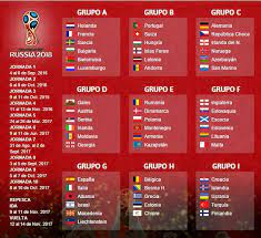 Las jornadas 3 y 4 cambiaron sus fechas por coincidir con . Eliminatorias Rusia 2018 Europa Calendario Fixture