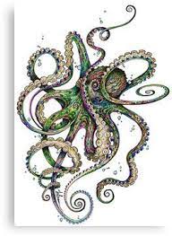 Octopsychedelia Canvas Print By Taojb In 2020 Octopus Tattoos Octopus Tattoo Design Octopus Tattoo