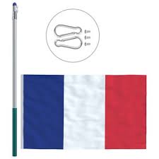 Flaggan antogs den 15 februari 1794, under franska revolutionen. Handla Vidaxl Frankrikes Flagga Och Flaggstang I Aluminium 6 M Vidaxl Se