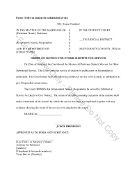 Fillable Online Order For Substituted Service - Texaslawhelp.org Fax Email  Print - Pdffiller