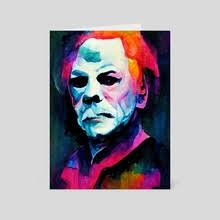 Neon Michael Meyers , an art print by James Ropp