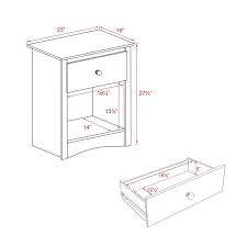 This stylish tall nightstand from prepac boasts an open shelf, which is excellent for bedside reading material. Prepac Sonoma 1 Drawer Tall Nightstand In Black Bdc 2401