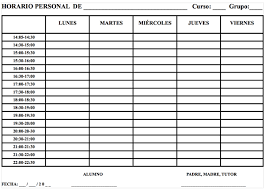El horario es de 9. Actividad De Tutoria El Horario Personal